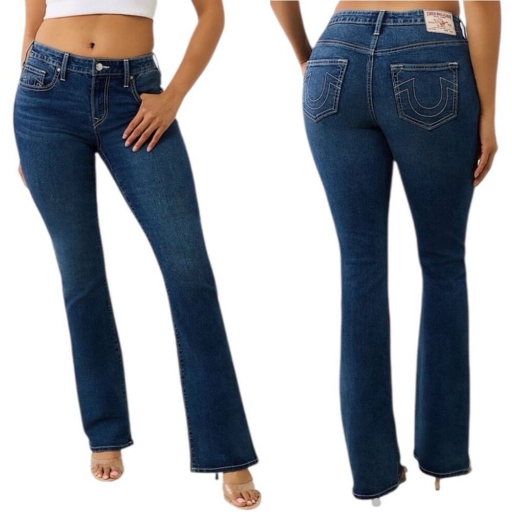 True Religion Blue Becca Mid Rise Bootcut Jeans in Dreamcatcher 28